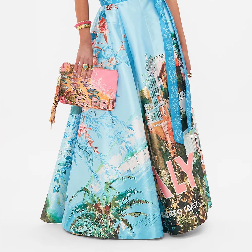 Camilla FULL SET Capri Print Chain Strap Top and Italy print full skirt - Picture 3 of 16